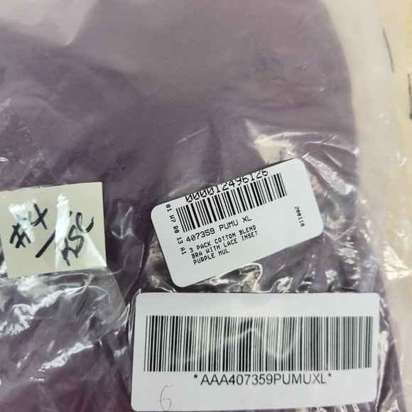 Rhonda Shear 3-Pack Cotton Blend Bra Lace, XL - Picture 3 of 3